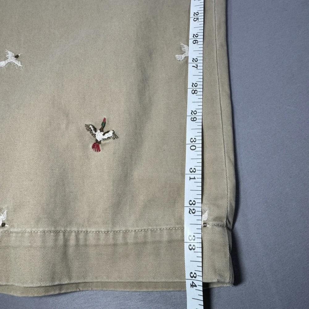 Polo Ralph Lauren Duck Mallard Bird Embroidered Mens Chino Pants Khaki 36x34